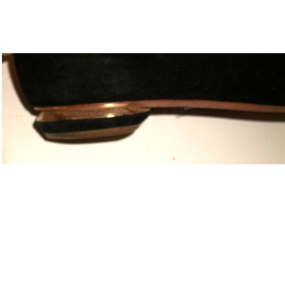 Nicholas Kirkwood Beya Black Suede Flats w Gold Metal Around Heels 7.5M $595 - Picture 5 of 7